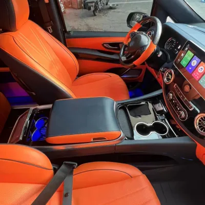 Luxurious Front Armrest Console Storage Armrest Box with Touch Screen and Refrigerator for VITO