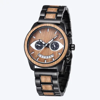 YS5589 Unique Wooden Watch Hand-Carved Numerals Wooden Watch Eco-Friendly Minimalist Gift