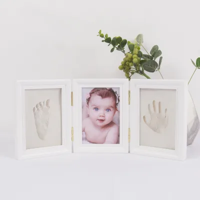 First Grade Baby Photo Frame Eco-friendly Wooden Clay Handprints Footprints Commemorative Gift Fashionable Waterproof Painted