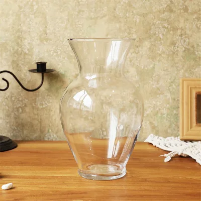 Wholesale Round Shape 20cm Tall Decorative Transparent Vase clear Cylinder Glass Flower Vases for Home Decoration