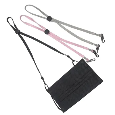 2024 Factory Wholesale Adjustable Polyester Face Mask Lanyard with Hook Hot Selling Neck Strap for Masks