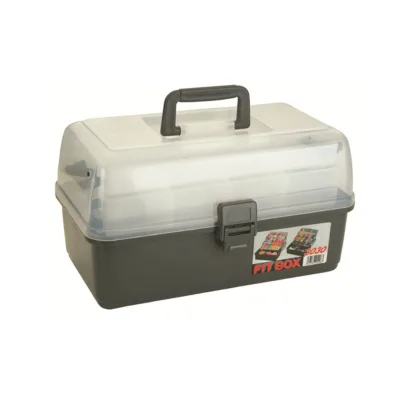 14.5 Inch Three Tray Colored Plastic Fishing Tackle Box