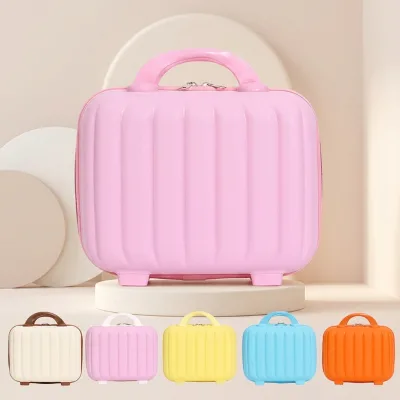 Colorful Durable Hard Shell Zipper Makeup Case Portable Cosmetic Storage Bag Elastic Luggage Strap Large Capacity Organizer Gift