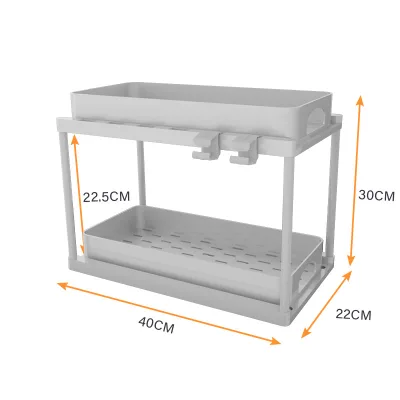 DOOSO Manufacturer 2 Tier Abs Pull Out for Cabinet Slide Out Spice Cabinet Organizers Under Sink Organizers for Kitchen Storage