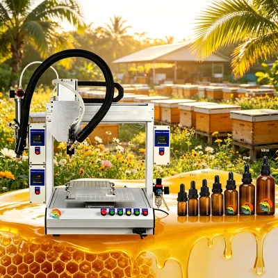 Top Seller Automatic Electric PLC-Controlled Muha Thick Oil Carts Filler Machine for Jars Bottles 5L High Productivity