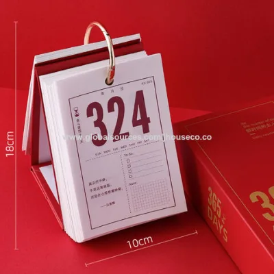 Customized High Quality Printing Desktop Desktop Mini 365-Day Daily Calendar with Box