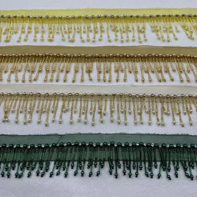 Wholesale Pear Beading Lace Tassels Rhinestone Beaded Fringe Tassel Laces Trimming