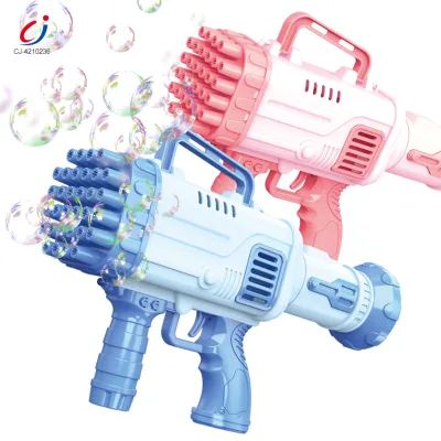 Chengji 2025 Bubble Gun Summer Outdoor 32 Holes Automatic Soap Blowing Kids Cartoon Bubble Gun Machine