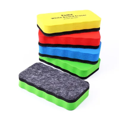Magnetic Dry Erase Eraser 15x6.5x3.5cm 4 Colors Foam Top Felt Bottom Whiteboard Cleaner for the Classroom Office School Supply