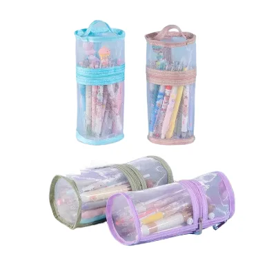 Back to School Season Pencil Pouch 4 Colors Waterproof Mesh Pen Bag Students Stationery Bags Boys Girls Colorful Pencil case