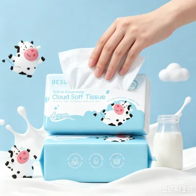Premium Dry Milk Cream Wipes Natural Ultra Soft Wood Material Deep Moisturizing OEM ODM Private Label Custom Dry Tissues