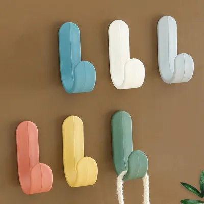 Wholesale Cute Multifunctional Self-adhesive Punch-free Eco-Friendly ABS Kitchen Wall Storage Hooks for Clothing