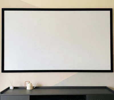 60-Inch 16:9 4KHD Foldable Milk White Soft Polyester Projector Screen Wall-Mounted for Home Theater Outdoor Indoor Use