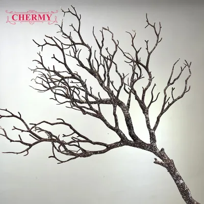 TH2061 Wholesale Coffee Brown Plastic Peacock Coral Branches Artificial Branches Decor