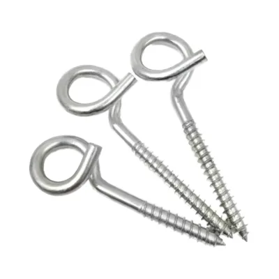 Stainless Steel 316/304 Pig Tail Self Tapping Screw Eye Hooks with Zinc Finish Custom Sizes Available