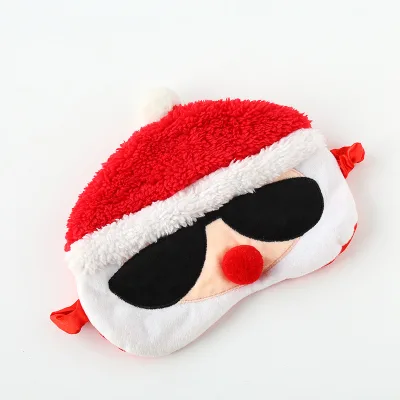 CHIQUE Fashionable Santa Claus Customized Plush Mask Blackout Sleep Christmas Gift Eye Mask