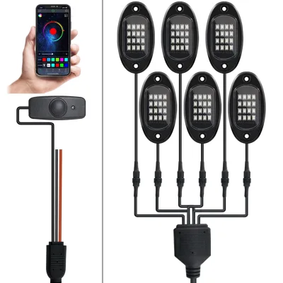 Waterproof Music Led Rock Light RGB 16 Leds Neon Atmosphere Light with App Remote Control