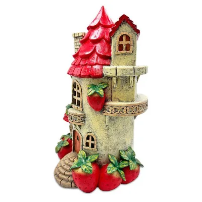 Solar Powered Strawberry Fairy Home Garden Statue