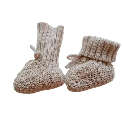 Various Colors  Winter Warm Newborn 0- 6 Months Organic Cotton Knitted Crochet Baby Booties Socks