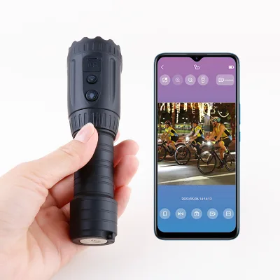 Rechargeable WIFI Camara Recorde Flashlight High Power Usb Led Tactical Torch Emergency Portable Light Plastic Cob Work Light