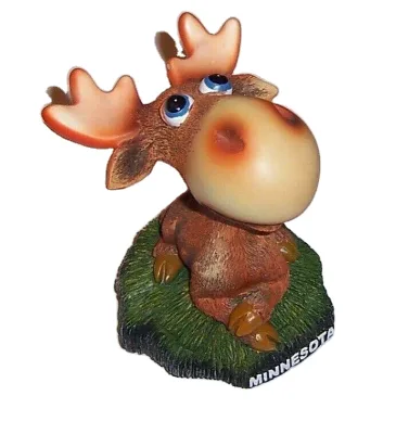 Custom Animal Bobble Head Mascot Moose Bobble Head Statue for Home Decoration