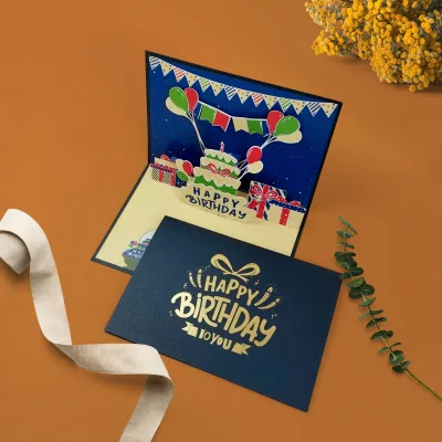 3D Pop up Birthday Card Cake Balloon Gift Box Design Happy Birthday Greeting Card Folding Surprise Card for Birthday Party Gift