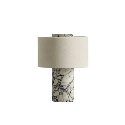 High-End Luxury for Bulgari Marble Travertine Desk Lamp Creative Art Bedroom Light with High Appearance for Living Room Table