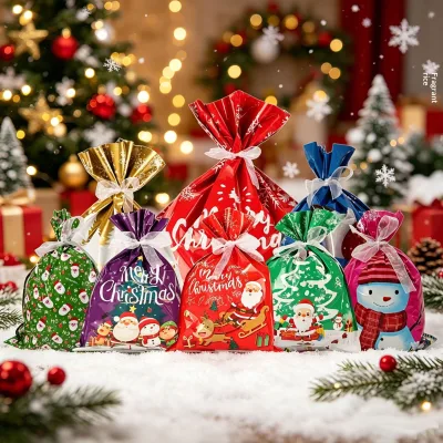 Christmas Eco Friendly Gift Bag Factory Cross-border 2026 New Party Plastic Candy Bag Creative Packaging Set CY011 Wenzhou