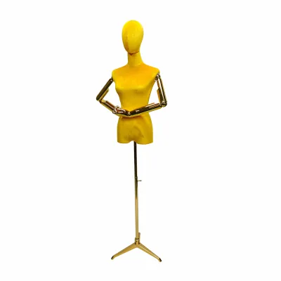 New Gold Woman's  Mannquins Adjustable Female Mannquins with Movable Arms