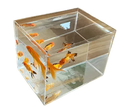 High Transparent Eco-Friendly Acrylic Fish Tank Open Aquarium Desktop Small Rectangular Water Plant and Tortoise Tank