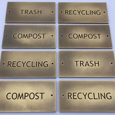 Room Sign - Compliant Tactile Metal Plaques for Office Building Accessibility
