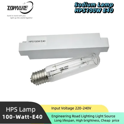 High-pressure Sodium Lamp HPS100w E40 for Engineering Road Lighting Features Long Service Life and High Luminous Flux