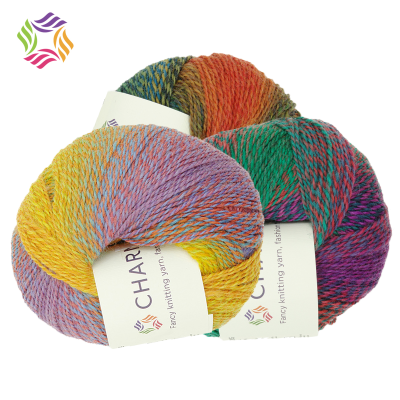 For Charmkey 100% Merino Wool Yarn Soft and Durable Multiple Colors for Knitting Weaving Fancy Dyed Pattern for Supermarket Use