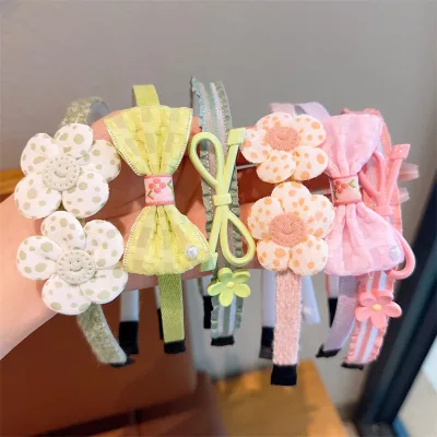 New design Flower Girl Headband Baby Hairband Fashion Lovely Little Girls Band with bow decoration