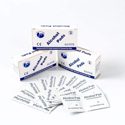 OEM Individually Wrapped Medical Grade 70% Isopropyl Large Alcohol Prep Pad Wipes Disposable for Disinfection Use