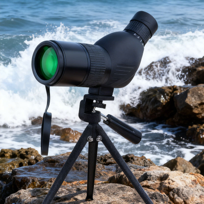 Target Spotting Scope 20-60x 50mm Objective 22-49m FOV Straight Design with Phone Mount for Shooting Range