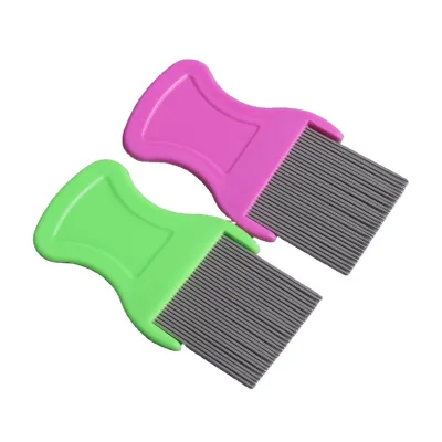 Double Sided Fine Tooth Combs with Metal Teeth Stainless Steel Louse and Nit Comb for Head Lice Treatment