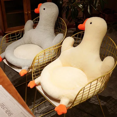 Cute Large White Goose Seat Cushion Backrest Office Long Sitting Lumbar Support Chair Pad Dormitory Bedroom Floor Tatami Cushion
