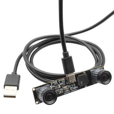 ELP 1200P 60fps Global Shutter USB Camera with M12 Dual Lens No Distortion Industrial Webcam for Recording Fast-Moving Driving