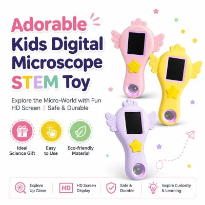 Digital Microscope Camera 8LED Pocket Magnifier for Kids