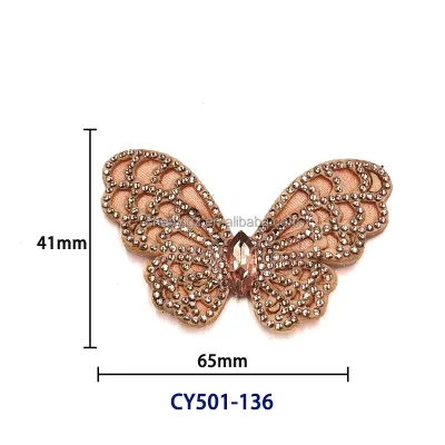 Sparkling Rhinestone Butterfly Shoe Decoration Multicolor Crystal Shoe Ornament for Fashion Footwear