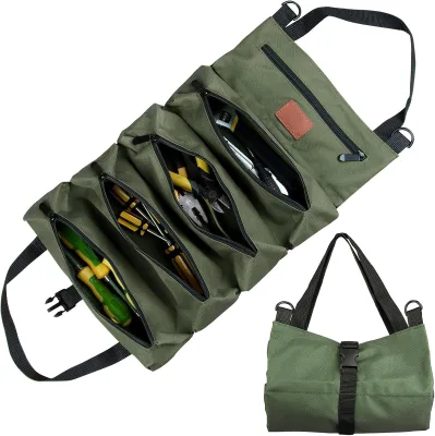 Multi-Purpose Rolling Tool Bag with Hanging Zipper Carrier Outdoor Kit for Wrenches and Handbags Work Tool Storage Case