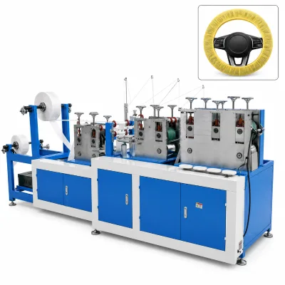 High Output 120 Pcs Min Fully Automatic Non Woven Steering Wheel Cover Making Machine Ultrasonic Sealing CE Certified OEM ODM