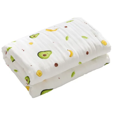 Class Baby Cotton Bath Towel Gauze Six-Layer Square Quilt-Coated Blanket Printed Newborn Cartoon Design for Children