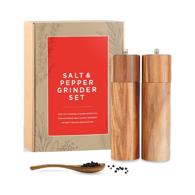 Wooden Hand Black Pepper Mill Wood Home Chinese Prickly Ash Sea Salt Grinding Bottle