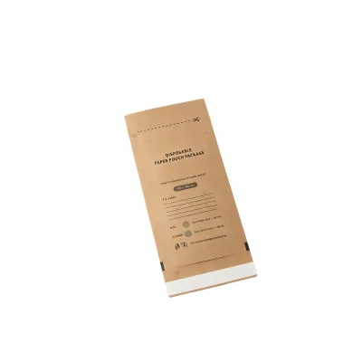 High Quality Brown Self Adhesive EO/Steam Sterilization Medical Grade Kraft Pouch 2-Year Shelf Life for Beauty Nail Packaging