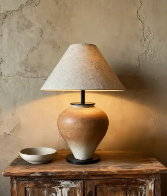 Ceramic Lamp Wabi Sabi Style Vintage Japanese Table Lamp for Living Room Corner Sofa Desk Light Decoration