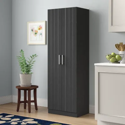 Modern Pantry Cabinet with Two Doors and Adjustable Shelves Durable Farmhouse Freestanding Pantry Storage Cabinet