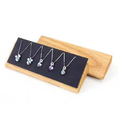 Wholesale Custom Solid Wood Jewelry Rack Fashion Pendant and Bracelet Hanging Display Board Triangle Design