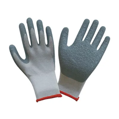 Safety glove,Grey latex palm coated safety gloves with crinkle finish